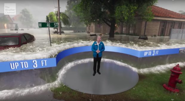 The Weather Channel's AR-enhanced forecast