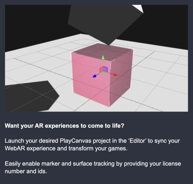 PlayCanvas supported by our WebAR SDK
