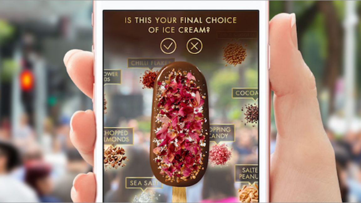 Magnum partners with Blippar to let people customize their own ice cream using Augmented Reality
